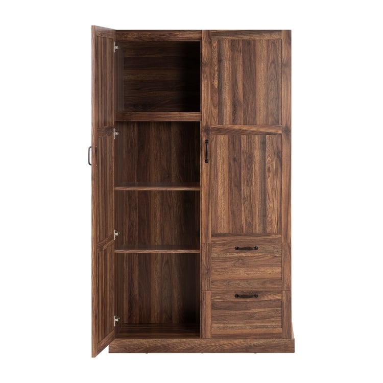 40" Extra-Wide Storage Cabinet, 71" Tall Pantry with Shelves & Drawers