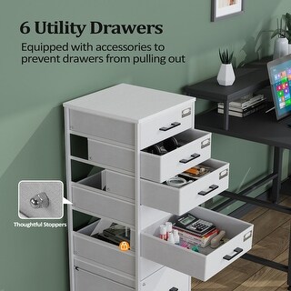 7-Drawer Office Storage Rolling File Cabinet , Mobile Desk Filing ...