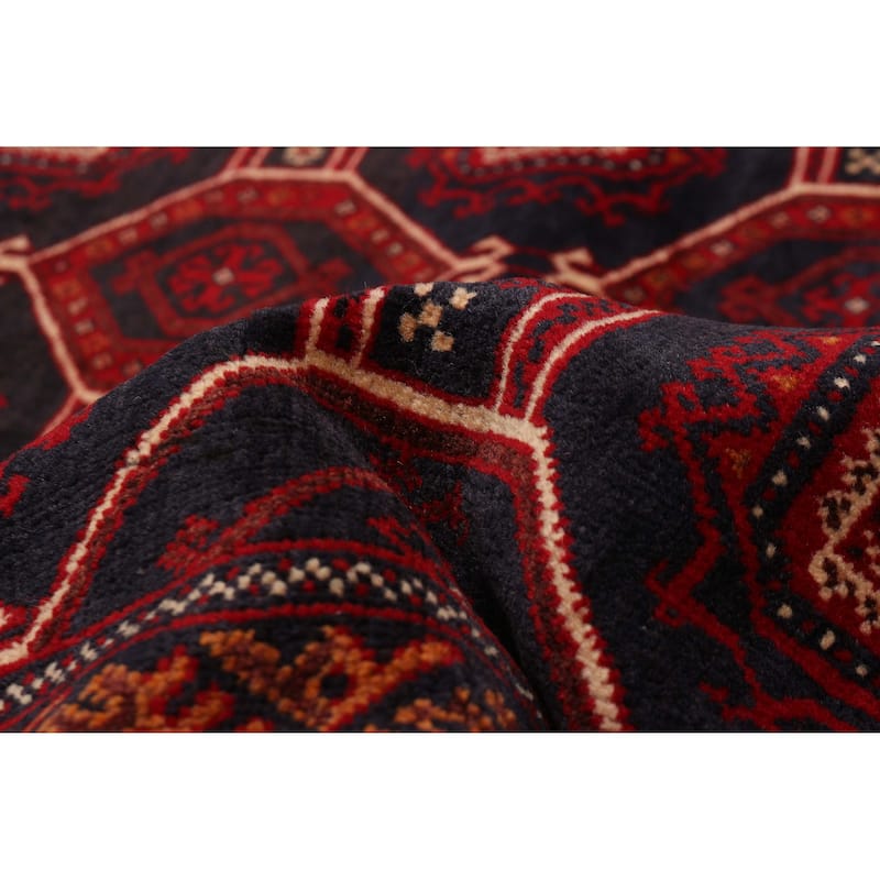 Teimani Navy, Red Rug 3'10" x 6'5" - 3'10 x 6'5