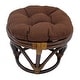 preview thumbnail 18 of 17, Bali 18-inch Footstool with Solid Outdoor Cushion Cocoa