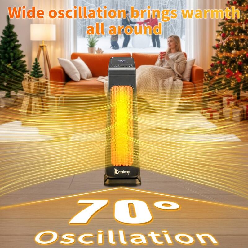 1500-Watt 23-inch Portable Electric Heater with Remote Control