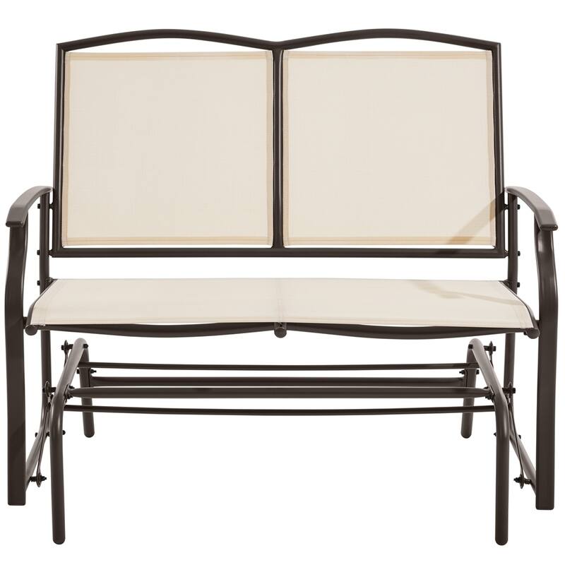 Yaheetech 2-Person Patio Glider Bench Swing Glider Chair - Beige