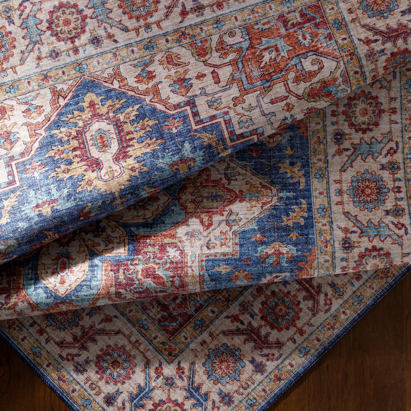 Livabliss Iris Traditional Medallion Area Rug