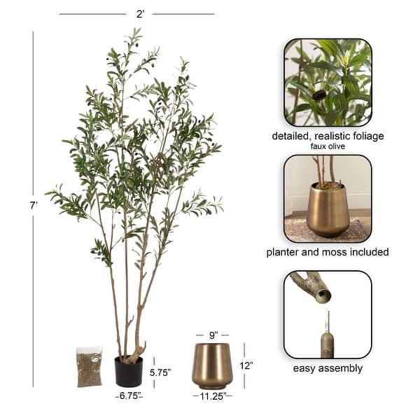 dimension image slide 16 of 21, Kate and Laurel Oliveira Faux Olive Tree