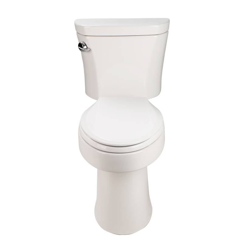 Anmytek Two Piece Toilet Tornado Flush 1.28 GPF ADA 17 Inch Soft Closing Seat Rimless Bowl 12 Inch S Trap Side Press