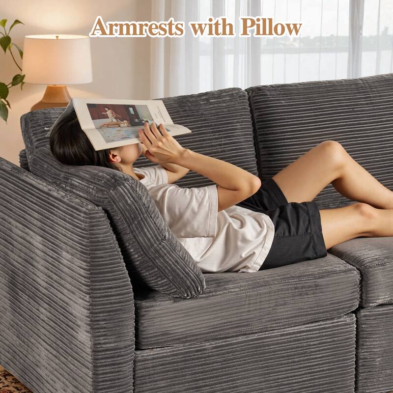 OVIOS Long Plush Deep Seat Indoor Sofa