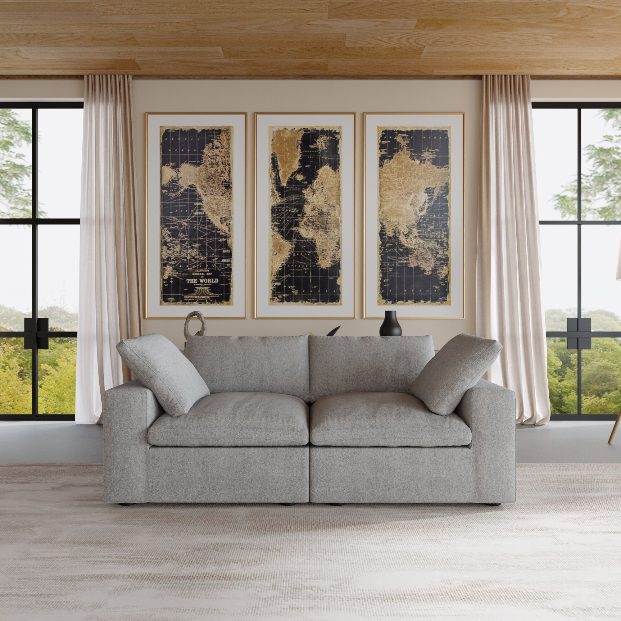 Linen modular sofa