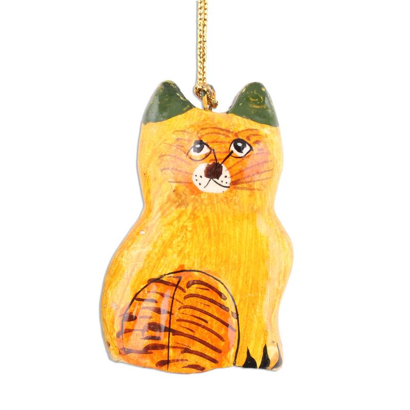 Novica Handmade Cute Kitty Cats Papier Mache Ornaments (Set Of 5)