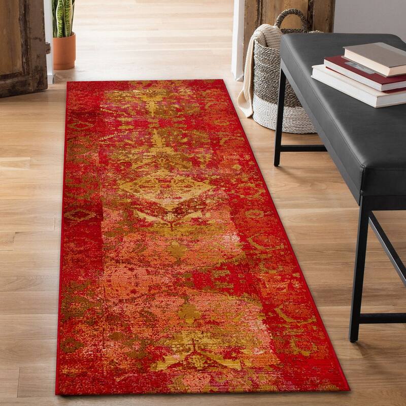 Liora Manne Marina Kermin Indoor/Outdoor Rug - 1'11" x 7'6" - Saffron