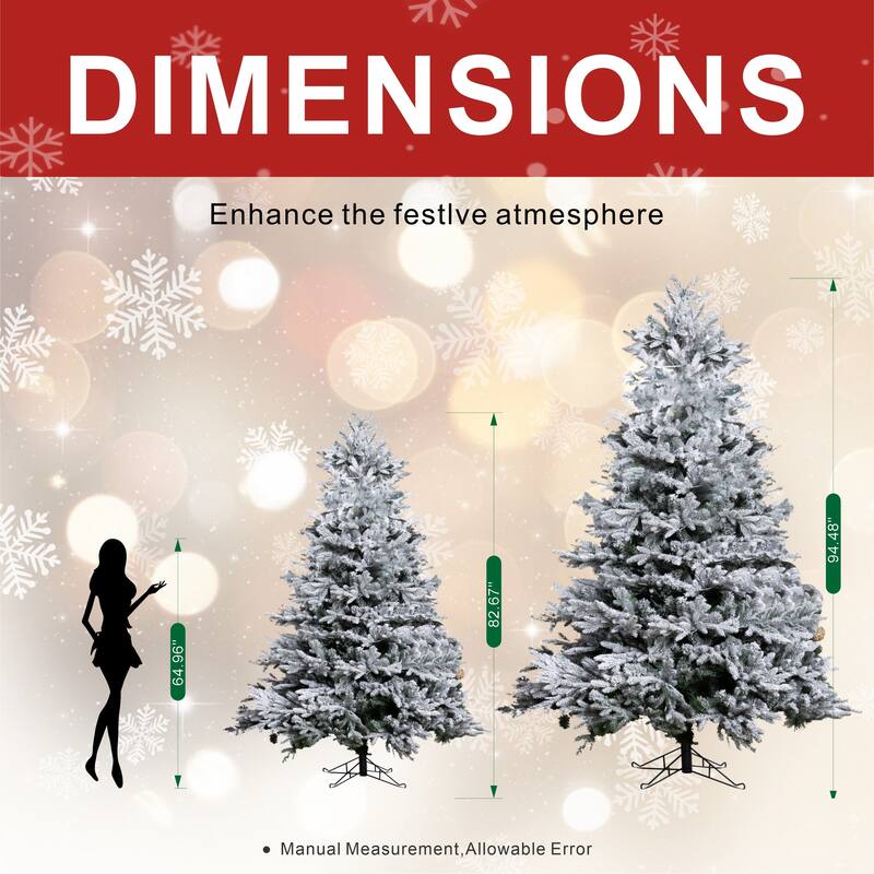 7/8FT Artificial Fir Christmas Tree with Metal Stand for Decor