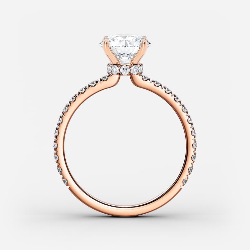 Auriya 14k Gold 1.30ctw Round Ribbon-Halo Lab Grown Diamond Engagement Ring