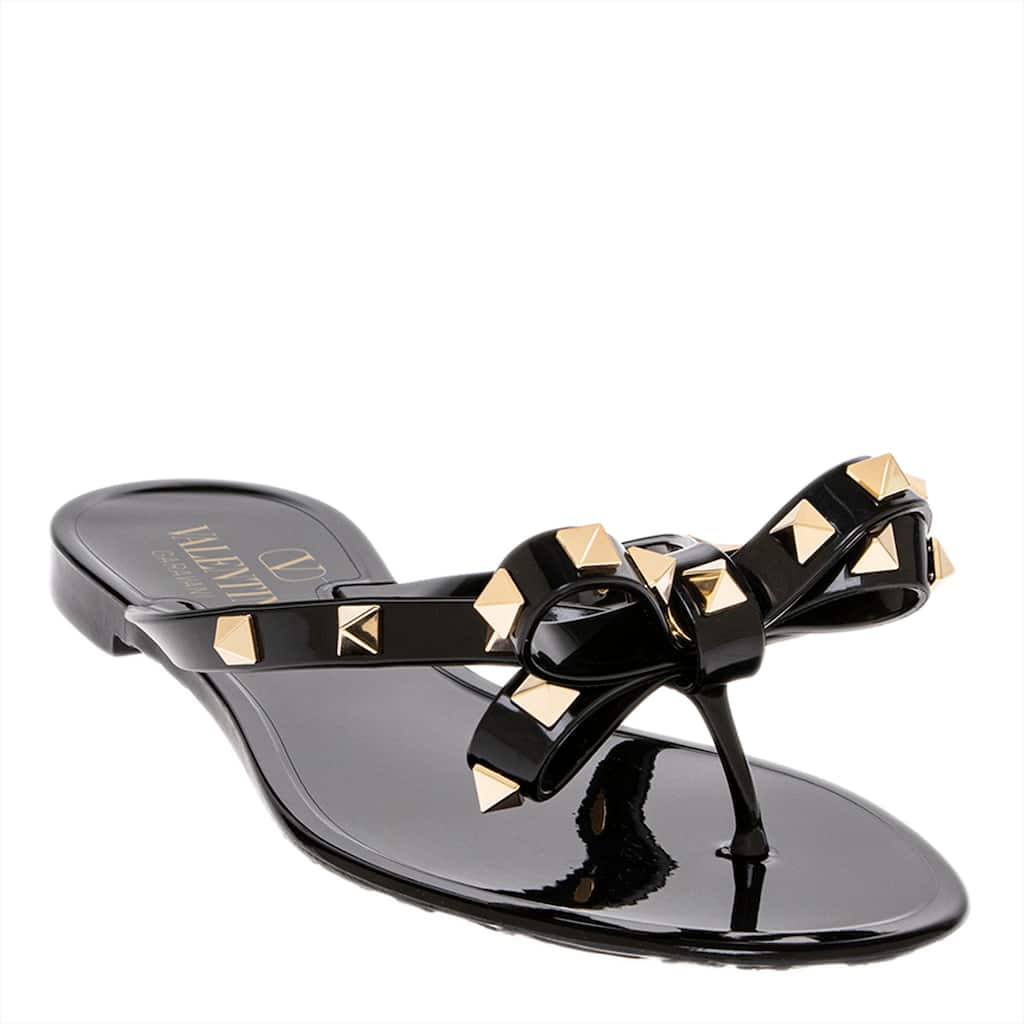 Valentino Rockstud Bow Thong Sandals