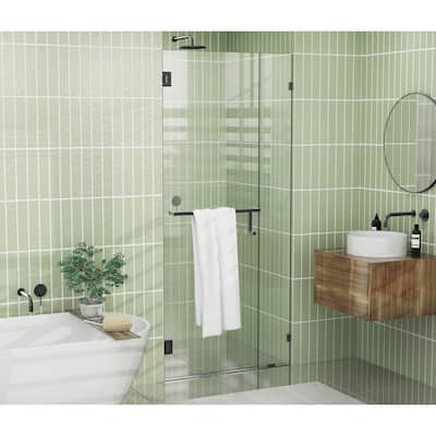 Glass Warehouse 78" x 34.25" Frameless Towel Bar Shower Door- Wall Hinge