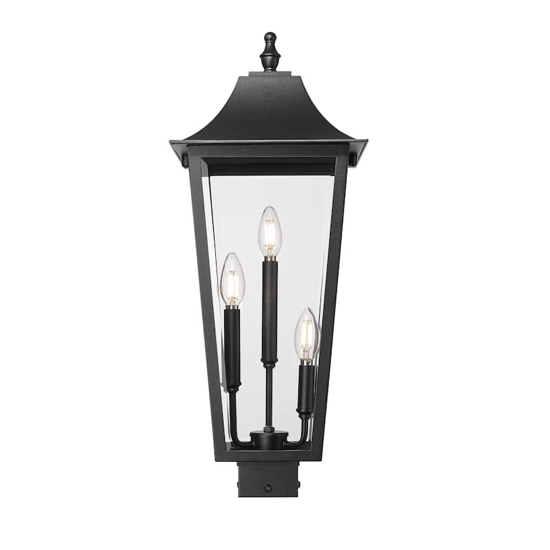 Gannon 3 Light Outdoor Post Mount Fixture in Black
