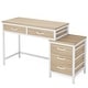 preview thumbnail 10 of 56, Computer Desk with 5 Drawers, Reversible Writing Desk with File Cabinet Printer Stand
