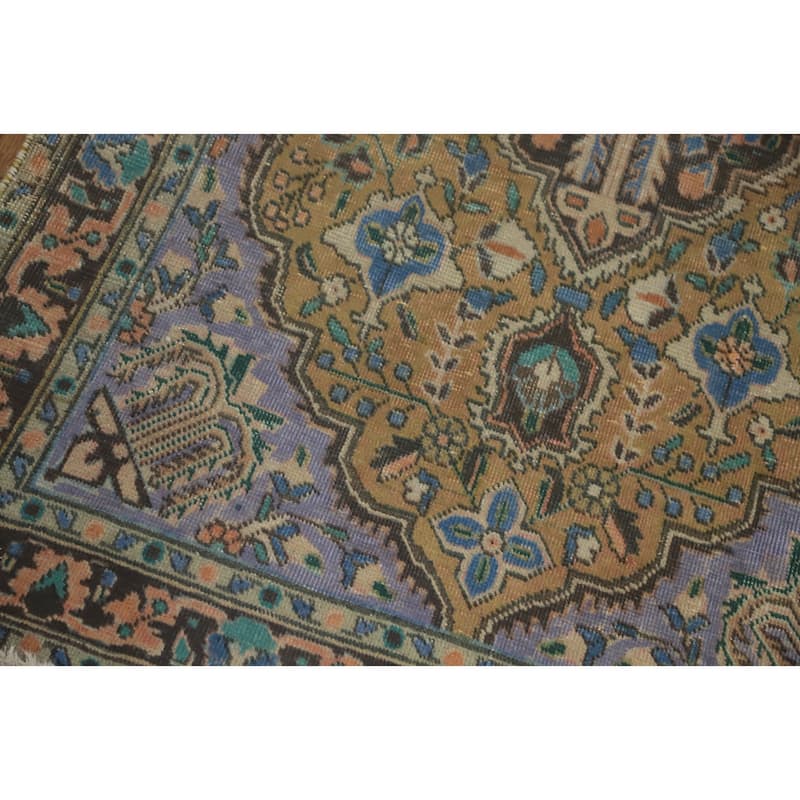 Hand Knotted Oriental 100% Wool Carpet Traditional Medallion Oranges & Rust Tabriz Area Rug - 5' 2'' X 3' 3''