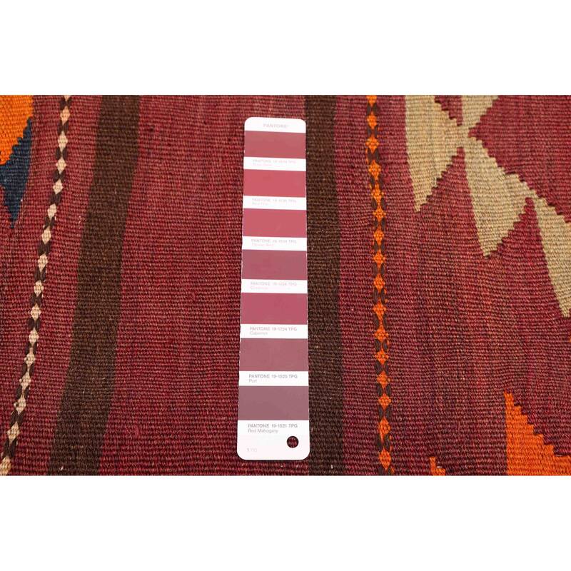 ECARPETGALLERY Flat-Weave Kashkoli FW Dark Red Wool Kilim - 5'9 x 15'5