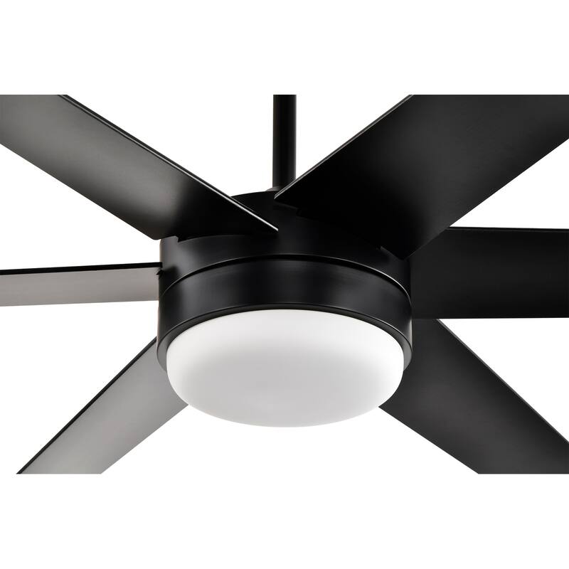 72-in Matte Black 6 Speed Ceiling Fan with LED Light and Remote Control
