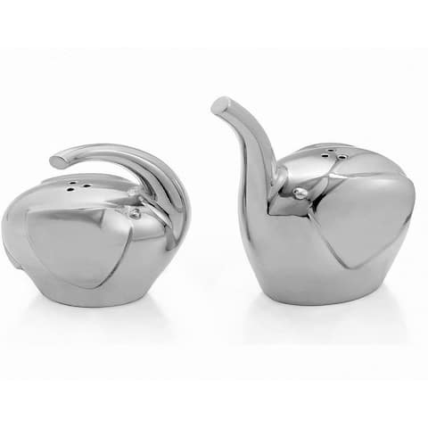 Nambe Savanna Elephant Salt & Pepper Shakers