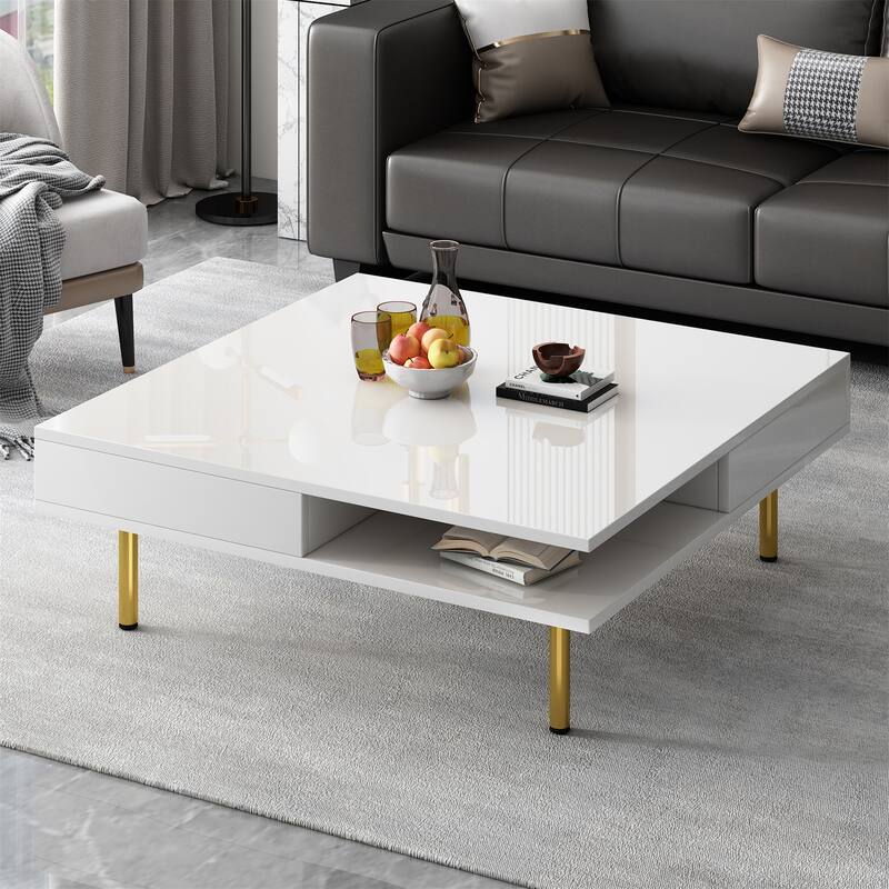 Exquisite High Gloss Coffee Table - White