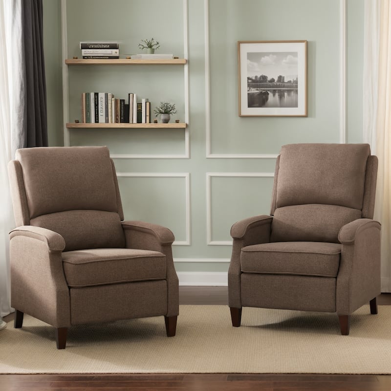 Push-Back Upholstered Recliner with Thickened Seat Cushion Backrest