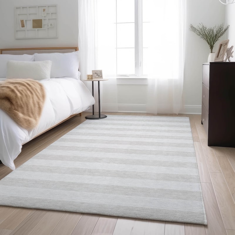 Premium Washable Super Soft Cabana Stripe Mayfield Rug - Ivory - 10' x 14' - Rectangle