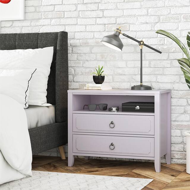 The Novogratz Her Majesty 2 Drawer Nightstand