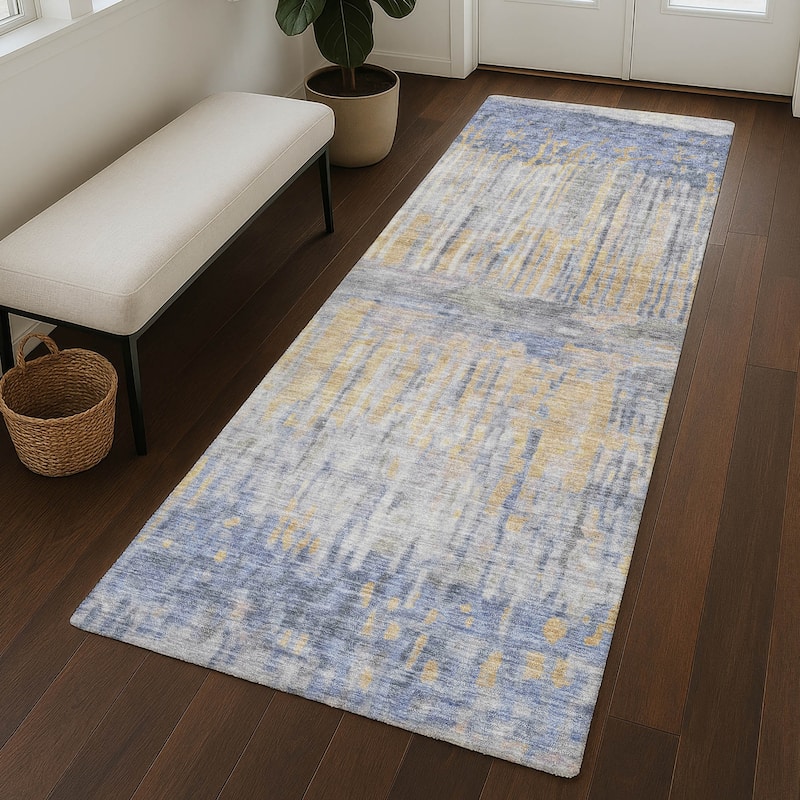 Machine Washable Indoor/ Outdoor Modern Ombre Chantille Rug