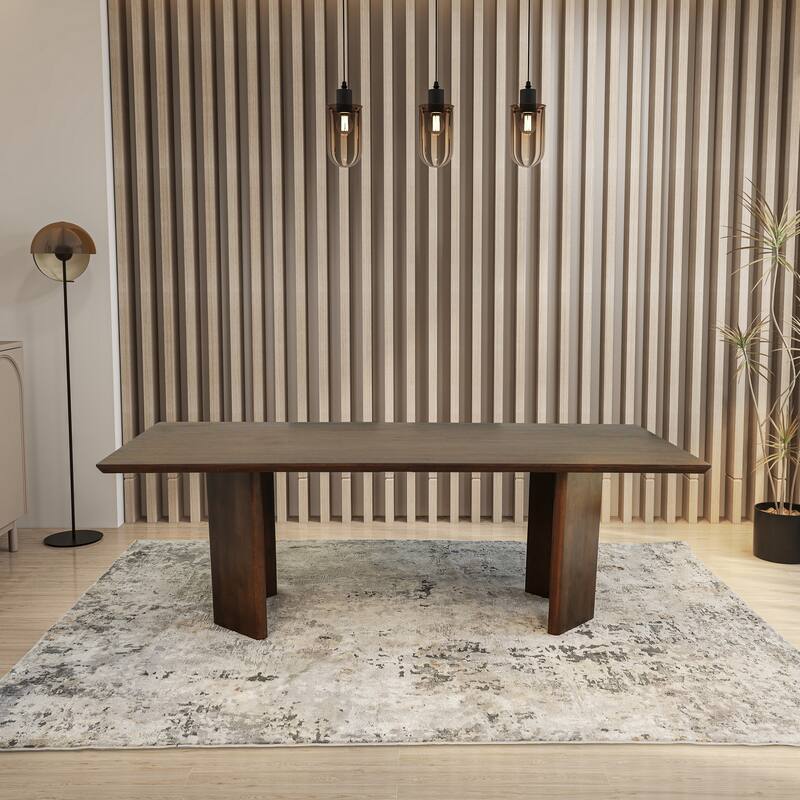 Sakuma 86" Japandi Style Solid Wood Rectangular Dining Table