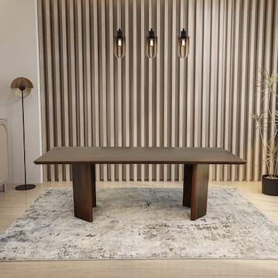 Sakuma 86" Japandi Style Solid Wood Rectangular Dining Table