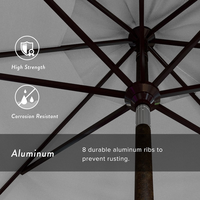 California Umbrella 11' Rd Golden State Series Patio Umbrella Bronze Aluminum Frame Crank Lift Collar Tilt Sunbrella
