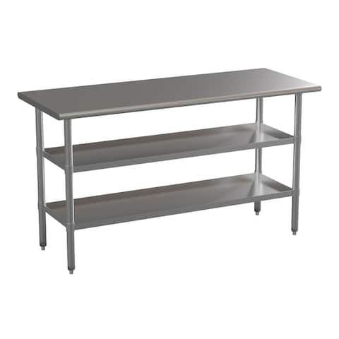 Flash Furniture Stainless Steel 18 Gauge Work Table - 60"Wx24"Dx34.5"H