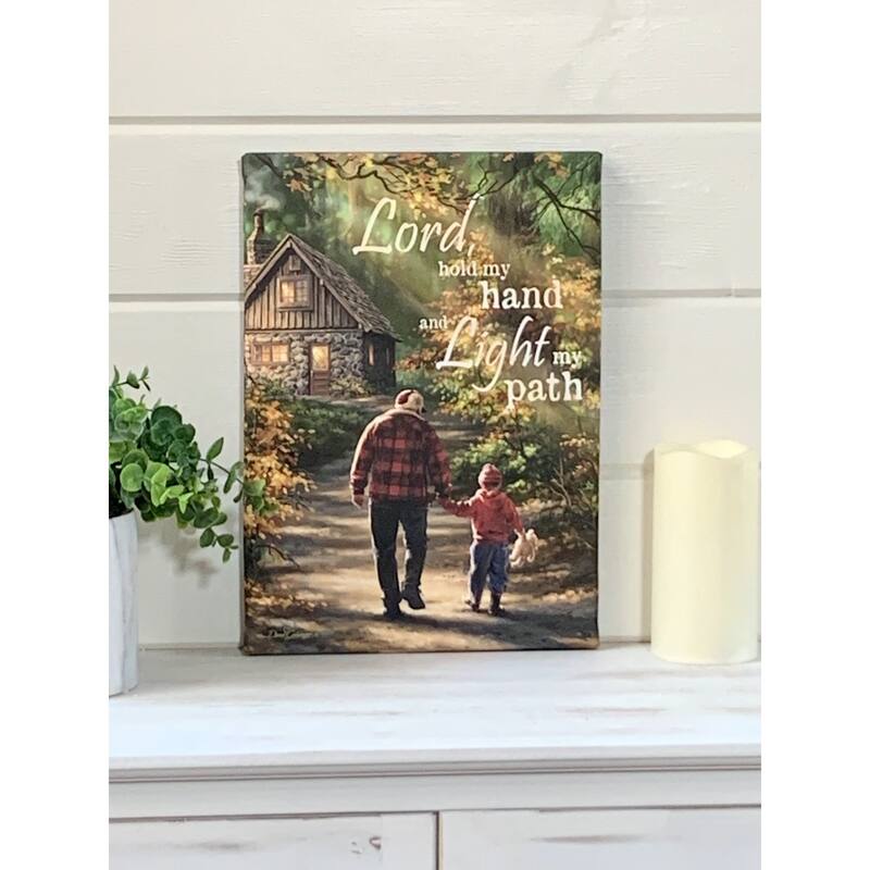 Red and Black The Path Canvas Rectangular Wall Art Decor 10" x 14"