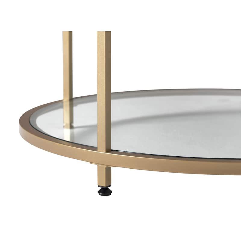 Carbon Loft Heimlich Round Steel/Glass Coffee Table
