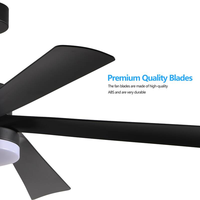 65 Inch Ceiling Fan with Light,5-Blade Dimmable LED Ceiling Fan with Remote Control,Quiet Design(6-Speed/Reversible/DC Motor)