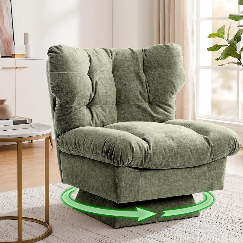 360° Swivel Modern Comfy Upholstered Accent Sofa Chair for Living Room, Bedroom - Green