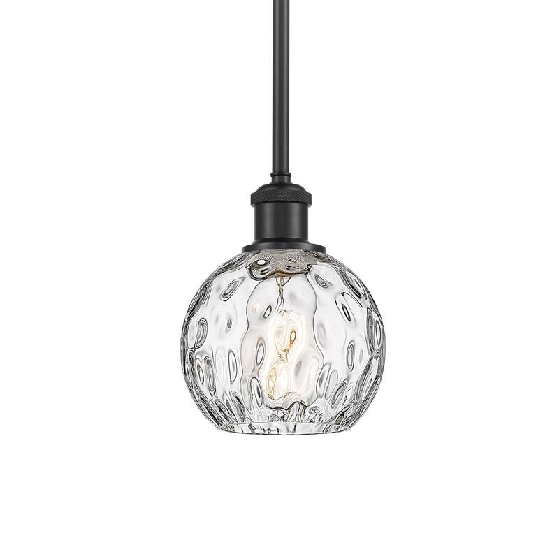 Innovations Lighting 516-1S-8-6 Athens Pendant Athens 6" Wide Mini - Matte Black / Clear Water Glass