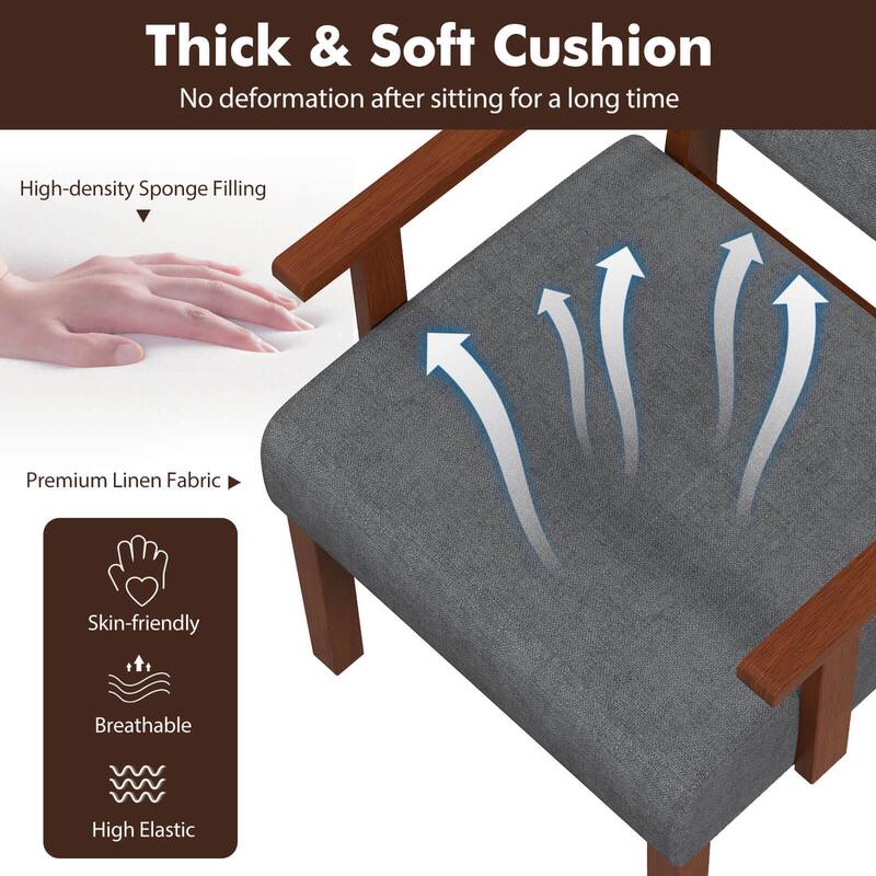Costway 2PCS Linen Accent Chair Living Room Chair with Soft Padded - See Details