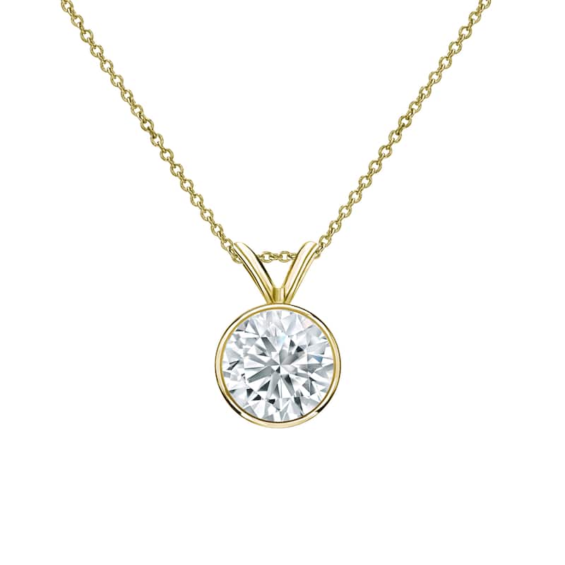 Vault Classics 0.50ct TW Natural Diamond Bezel Solitaire Pendant (I VS2) - Yellow