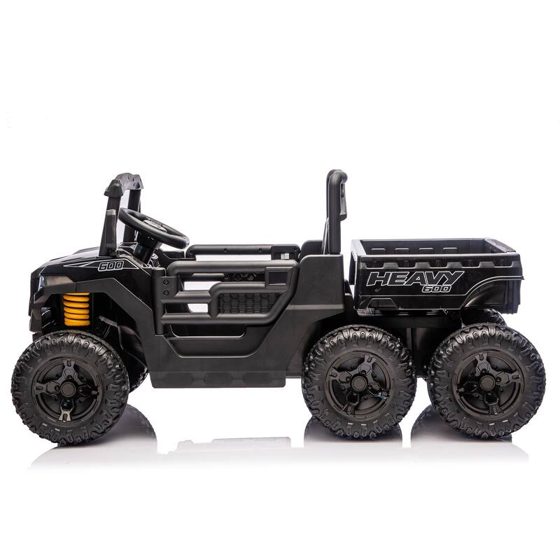 24V 400W Kids Ride On Six-wheel Electric Dump Truck W/ PC 2.4G, 4WD Super Performance, Six-wheel Suspension, Bluetooth