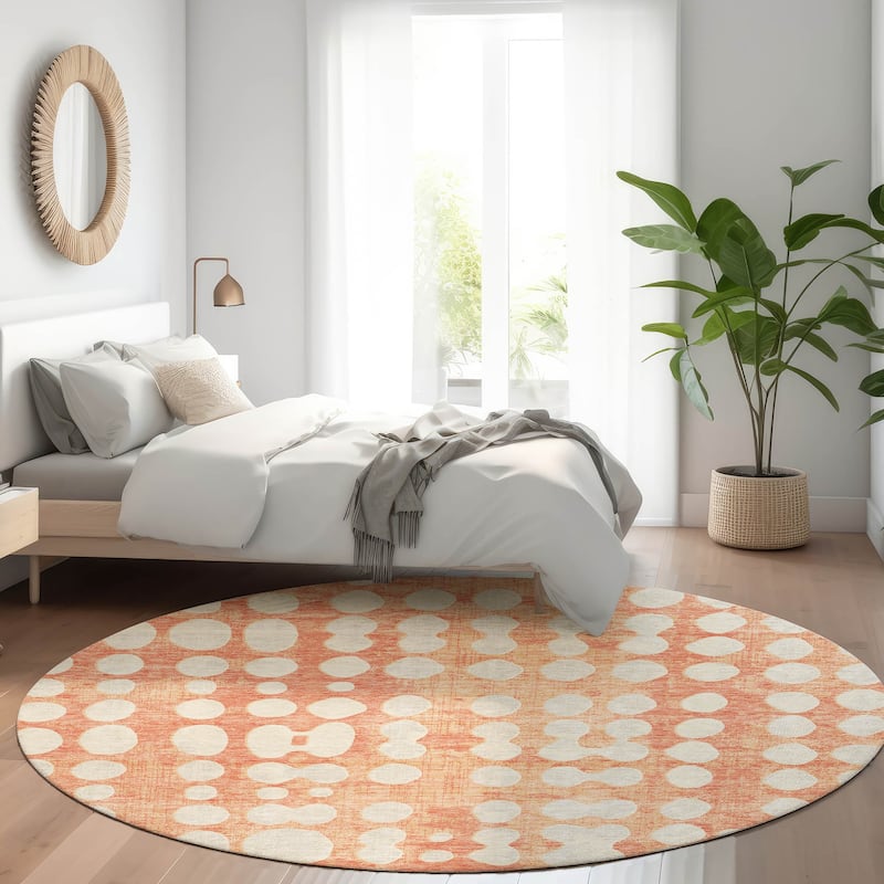 Premium Washable Super Soft Modern Connect Mayfield Rug - Coral - 8' x 8'