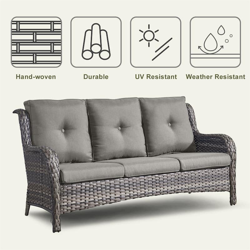 Patio Sofa Sets with Fire Pit Table
