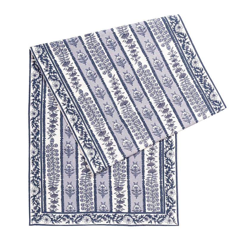 Couleur Nature Provence Avignon Runner - Blue/Marine - 16" x 72" - 16" x 72"