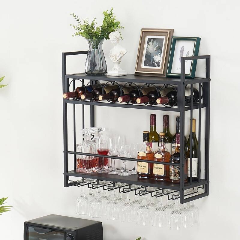 Wall Mounted Wine Rack - 32.76"D x 9.84"W x 21.65"H