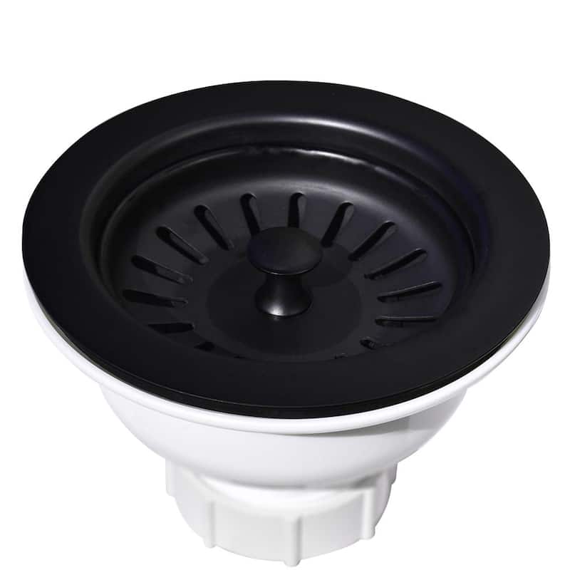 3.5" Basket Strainer for Kitchen Sink Drain - Matte Black