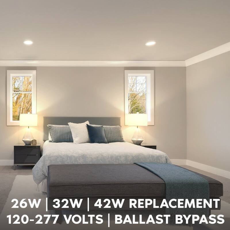 Luxrite Vertical PL LED CFL Replacement 11W Ballast Bypass Fits G24D G24Q GX24Q 3 Color Selectable 1450 Lumens 6 Pack