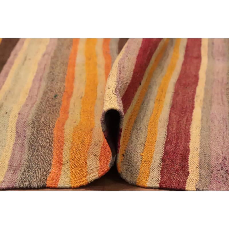 Hand Woven Oriental 100% Wool Carpet Southwestern Tribal Multi-Colored Kilim Area Rug - 6' 6'' X 4' 3''