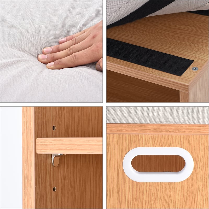 Small Shoe Bench for Entryway with Cushion Shoe Bench with Storage and Seating, Seat Entryway Shoe Rack, Entryway