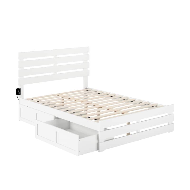 Oxford Bed with Footboard and USB Turbo Charger with 2 Drawers