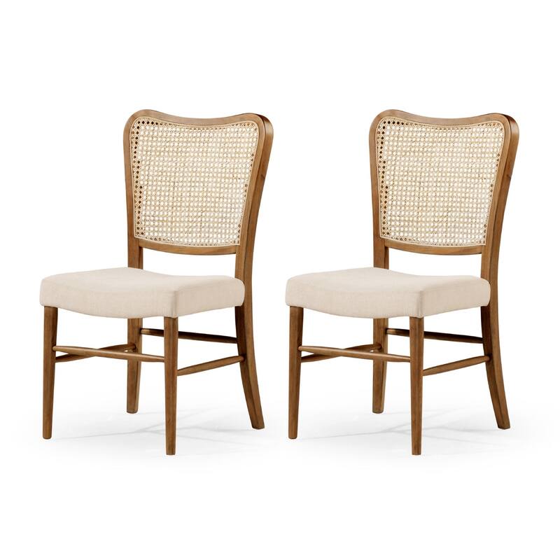Maven Lane Vera Dining Chairs, Set of 2 - Aged Natural